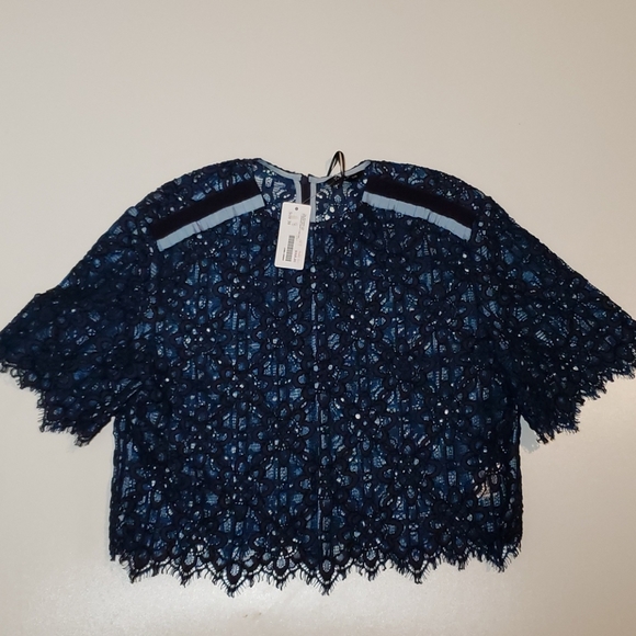 Tara Jarmon Tops - NEW Tara Jarmon Lace and Ribbon Top Size 38